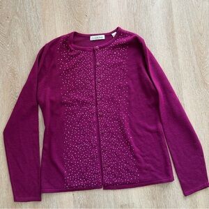 Amanda Smith Magenta Cardigan with Sequin Details